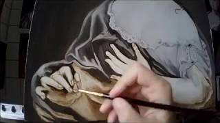 Flemish painting technique/Copy of work of J.F.Voet/Clelia Cesarini Colonna/Grisaille