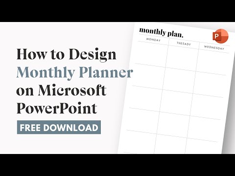 How to design minimalist 2 page monthly planner on Microsoft PowerPoint | Free Download