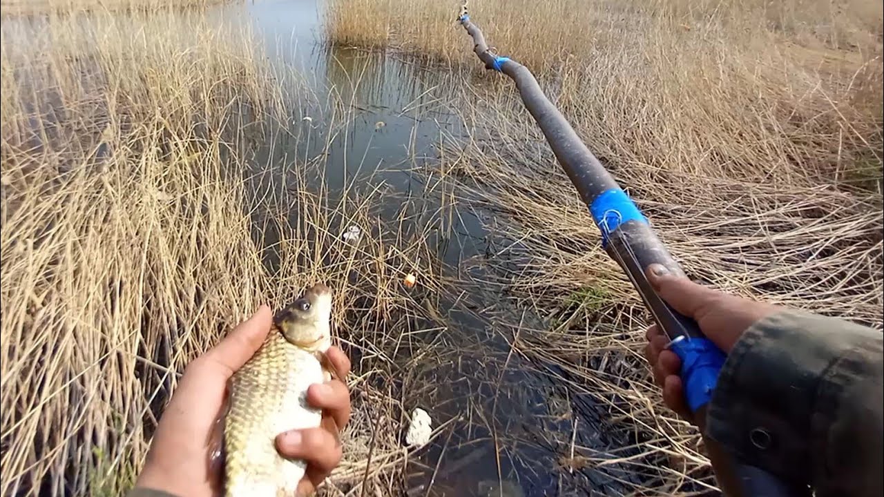 Рыбалка на поплавок. Удочка своими руками. Рыбалка на самодельную удочку.