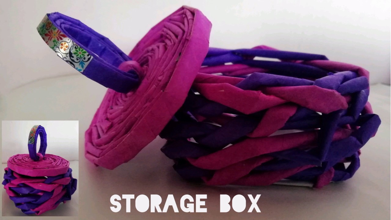 DIY/Storage Box//newspaper craft - YouTube
