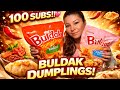 100 subscribers! Big thanks! Buldak Carbonara and Kimchi Dumplings 🥟