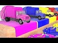 Colors with Garbage Trucks and Cars 3D Cartoons Animation Video Songs