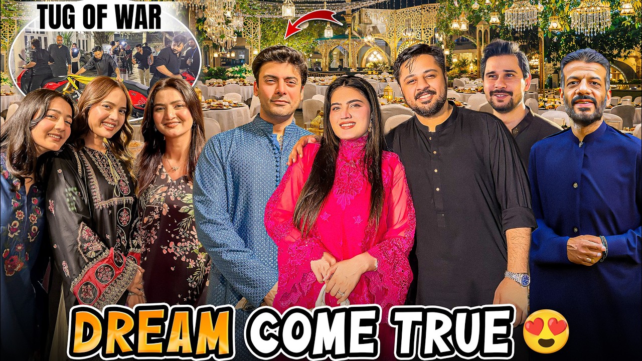 WE MET FAWAD KHAN MY FAN MOMENT 😍| Sunnel Bhai K Ghar Py Grand Iftari 🤩| Tug Of War Zainab Vs Ducky😂