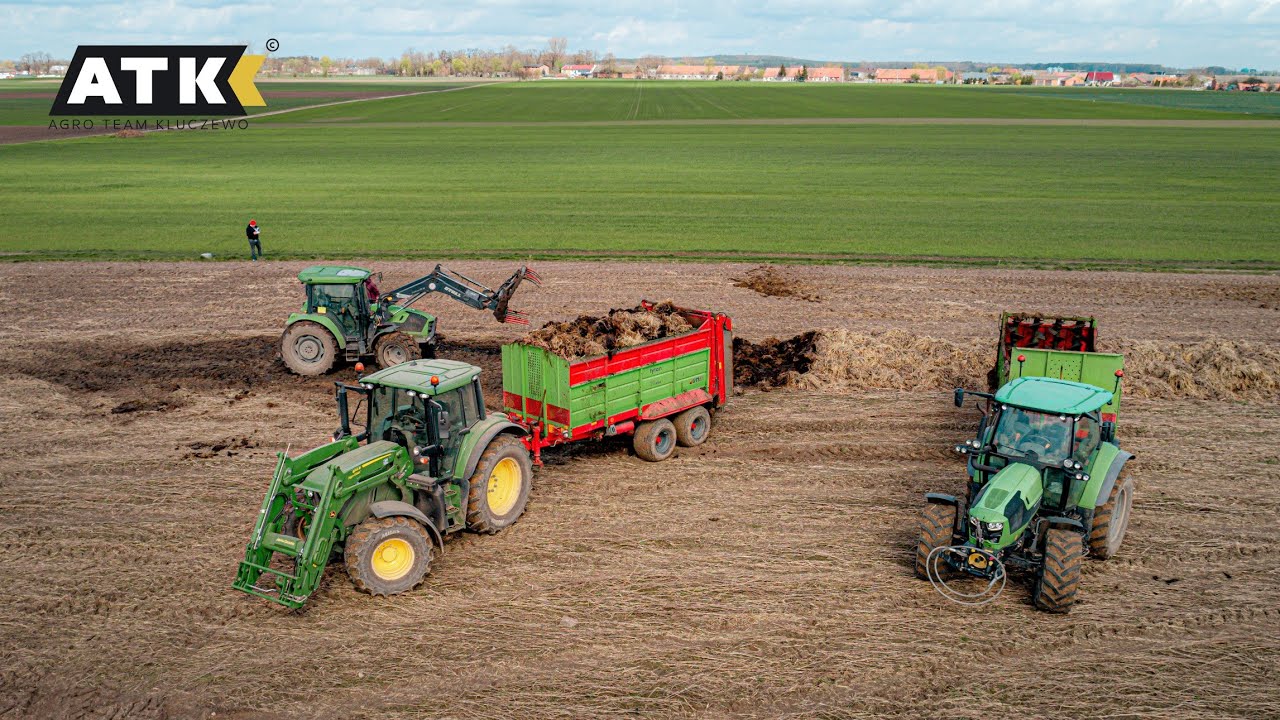 🔥Rodzinne prace Polowe!🔥Obornik na dwa Rozrzutniki & Orka 2024 w GrWróblewski!🔥2xJohnDeere, 2xDF!🔥