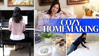 Cozy Days at Home | Homemaking, Rest, Bedding & Food