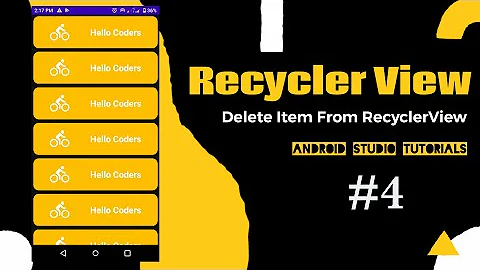 Delete Item From RecyclerView || Android Studio Tutorials