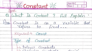 What is Constant in "C" Programming in Hindi | Type of Constant Full explain | Quick learn teach