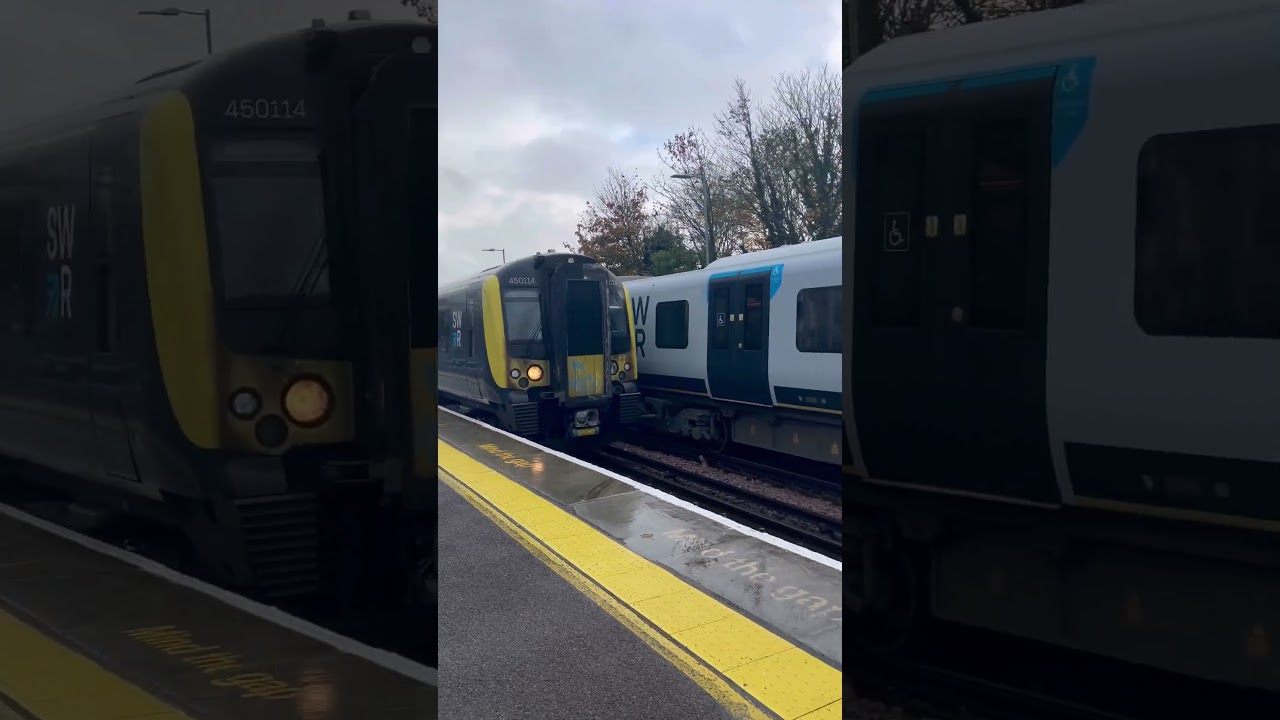 South Western Railway Class 450 arrives at Basingstoke for London Waterloo