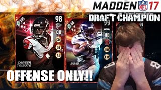 ALL OFFENSIVE DRAFT CHALLENGE!! GOING FOR A 90 OFFENSE ! - Madden 17 Draft Champions
