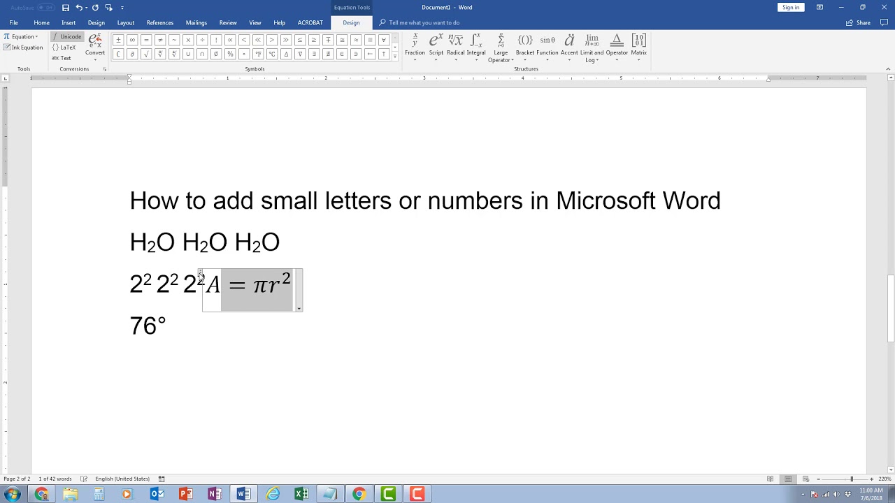 How do I get little numbers or letters in word--Adding Subscript and  Superscript characters