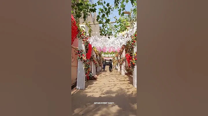 GATE AND PASSAGE DECORATION#decoration #viral #flowerdecoration #shortvideo #wedding #event