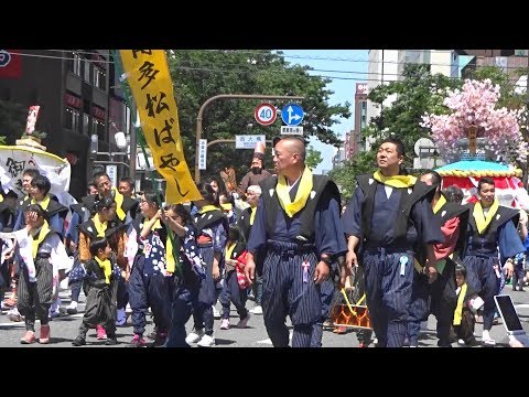 ２０１８博多どんたく祝賀大パレード先頭・博多松はやし　福神流恵比須流大黒流稚児西流・博多高砂連