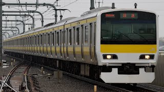 2/25 E231系500番代ミツA543編成豊田車両センター武蔵小金井派出所車輪転削施行に伴う送り込み回送東小金井駅3番線通過シーン(回8583M)