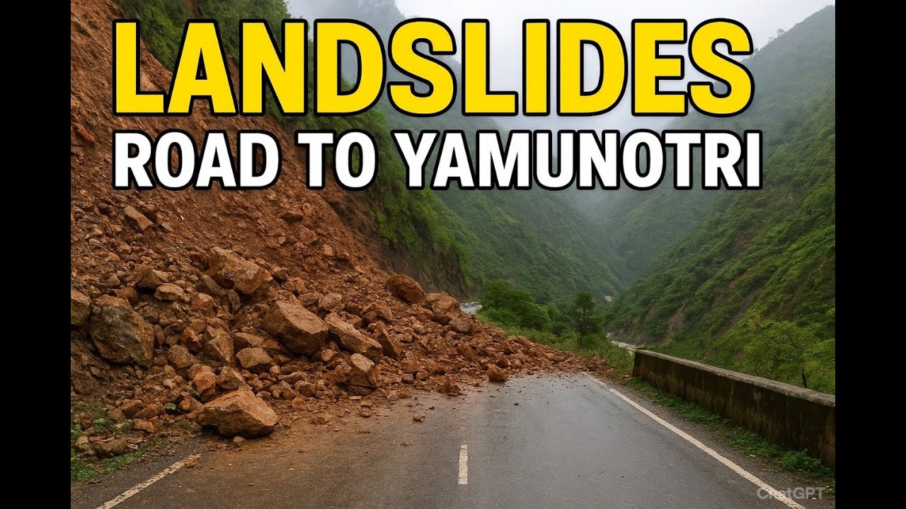 DAY 7 || Towards Yamunothri || Live landslides in the road #kannada #landslide #yamunotri