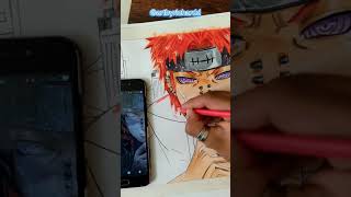 colouring process of pain from naruto shippuden in timelapsee✨ #shorts