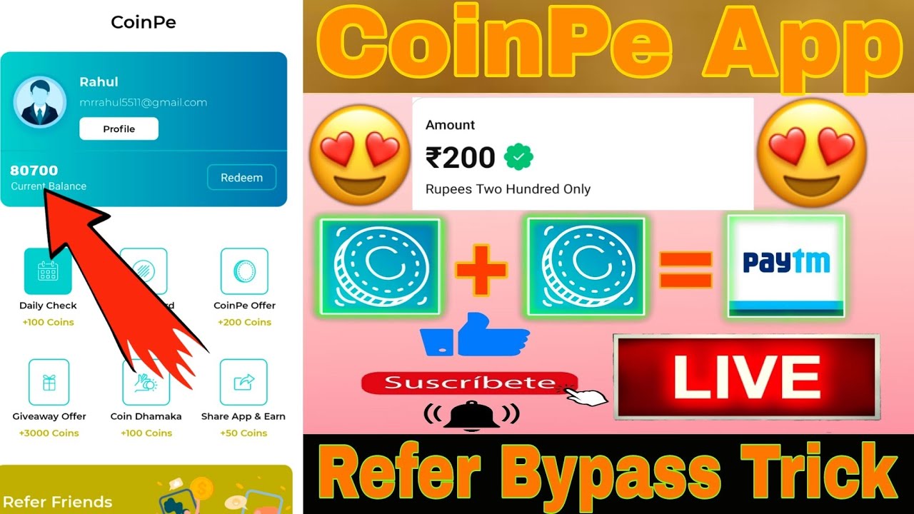 CoinPe App Unlimited Refer Bypass Trick // CoinPe App // New Earning App 2022