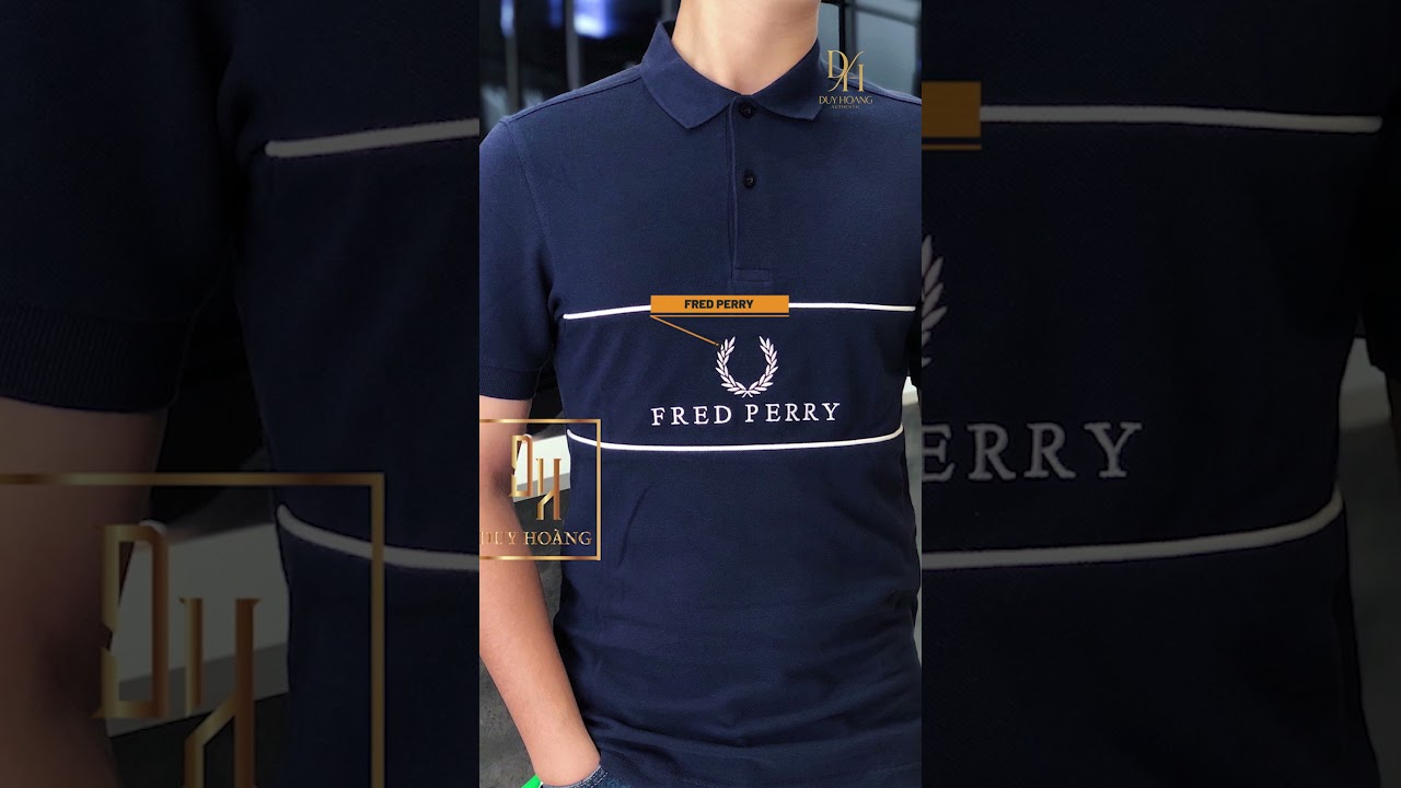 FRED PERRY POLO COTTON NAVY BLUE BOX LOGO | Duy Hoàng Authentic