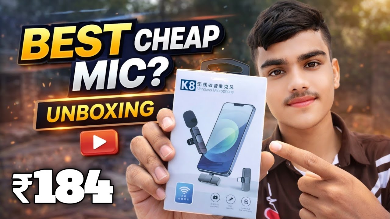 Best Cheap Wireless Mic? K8 Mic Unboxing & Sound Test | Only ₹184 😱