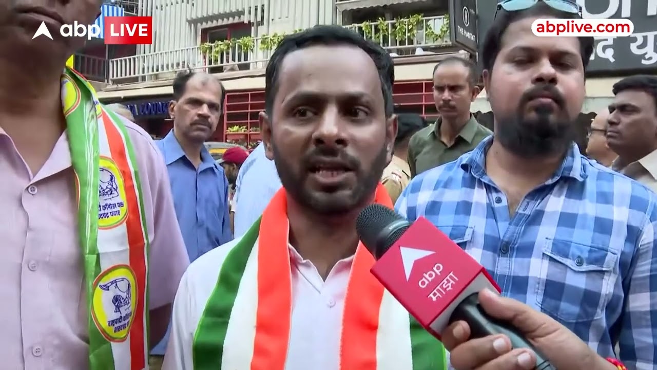 NCP SP Leader Furkan Shaikh protest at Khar against Samay Raina and Ranveer Allahbadia