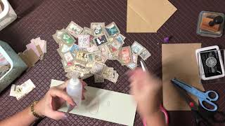 Faux fabric postage stamps - grab your scraps and craft along