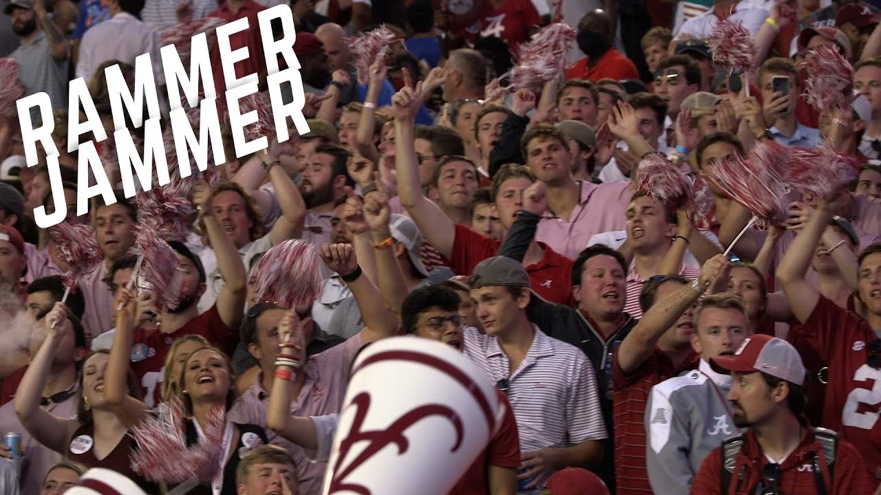 Alabama fans celebrate singing rammer jammer after beating Floria