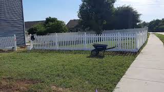 Sprinkler System And Vinyl Picket Fence Installation