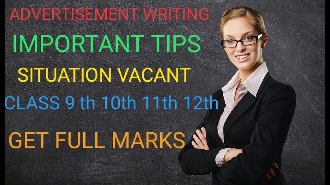 Situation vacant|| Advertisement Writing|| Exam|| Very easy format