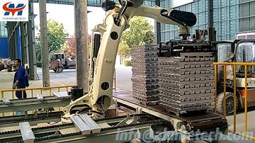 Aluminum ingot manufacturing line--Demoulding device +Robot Stacking