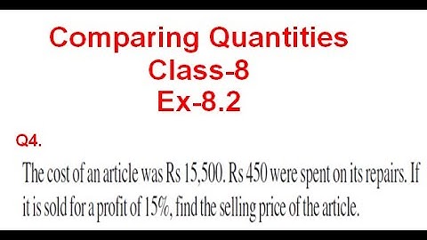 NCERT Solution CLASS-8(VIII) Mathematics CHAPTER-8 Comparing Quantities  Ex-8.2 Q4 @bhullar