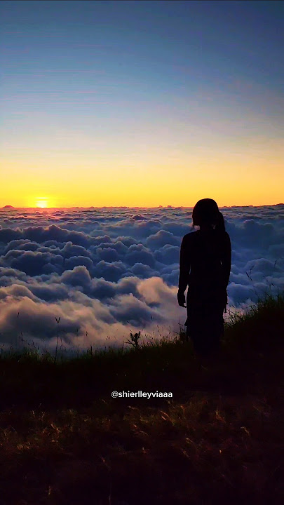 VIEW MAHAL GOLDEN SUNSET & LAUTAN AWAN GUNUNG SUMBING VIA GAJAH MUNGKUR #sunset #lautanawan #sumbing