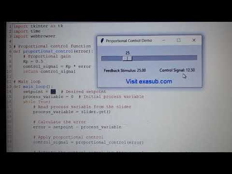 Proportional Control Demo using Slider in Tkinter