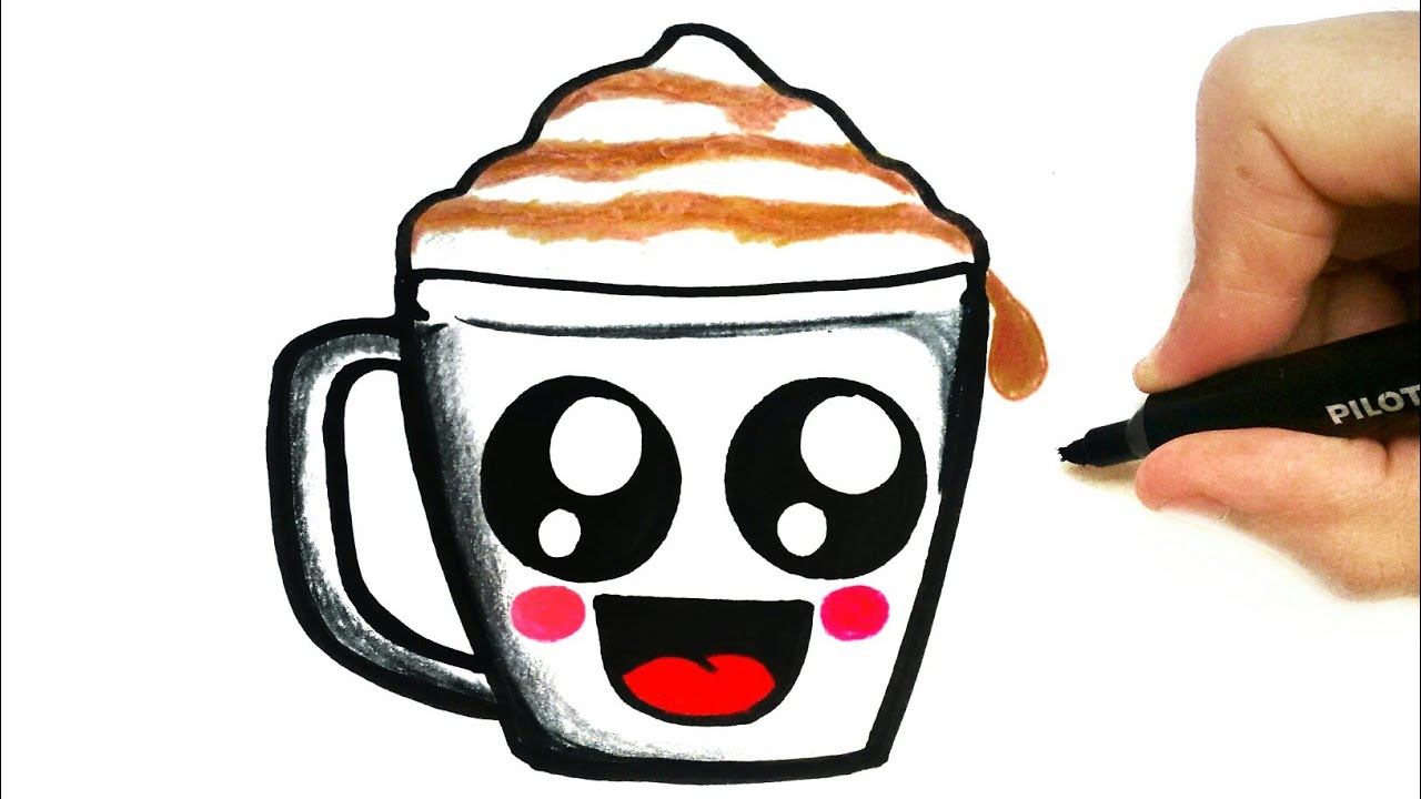 HOW TO DRAW A CUTE CUP OF COFFEE - YouTube