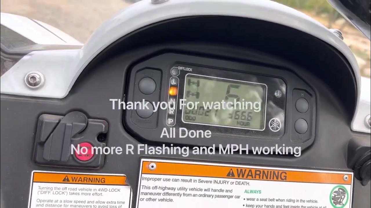 yamaha RHINO 660 blinking reverse light and 0mph in H Driving Replace