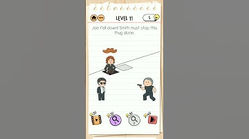 Brain Test 2 Level 11 || Smith and Joe part 2, Joe fell down, Smith must stop this thug alone.