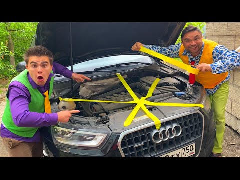 Older Mr. Joe Taped HOOD of Car with YELLOW Scotch Tape VS Mr. Joe on Audi Q3 13+