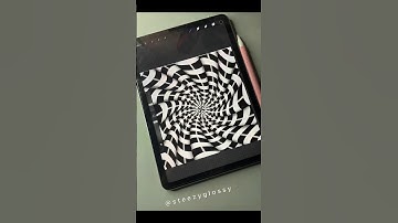 How to draw OPTICAL ILLUSTRATION 💿 in Procreate | 3D illusion #shorts #digitalart #tutorial