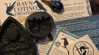 Resin Demon Kitty Ring and Planchette - Ravn Cotino Moulds - Resin Charms