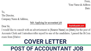 Application Letter for the Post of Accountant | Job Application Letter | Accountant