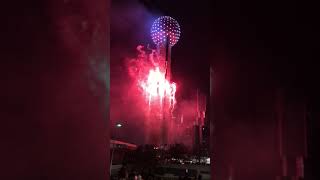 New year 2019 Fireworks @Reunion Tower Dallas , Texas , USA