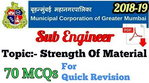 TOP 70 MCQs on  "Strength Of Material"