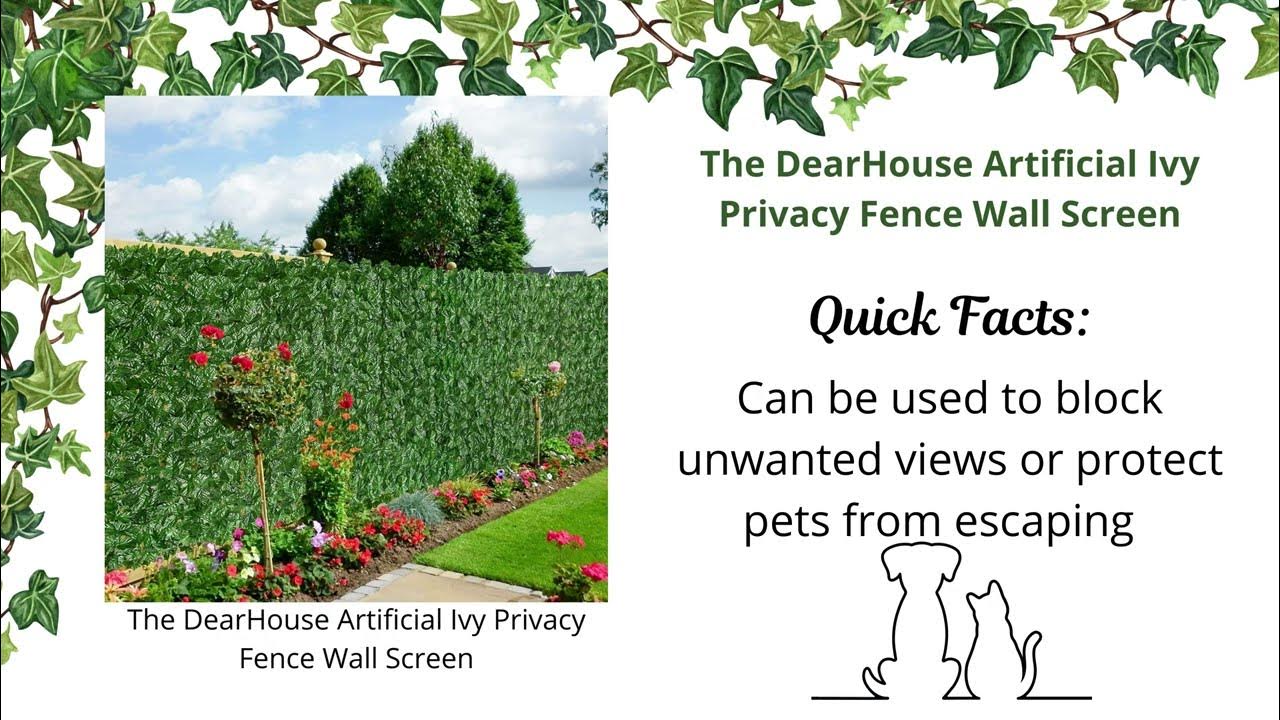 The DearHouse Artificial Ivy Privacy Fence Wall Screen Review YouTube