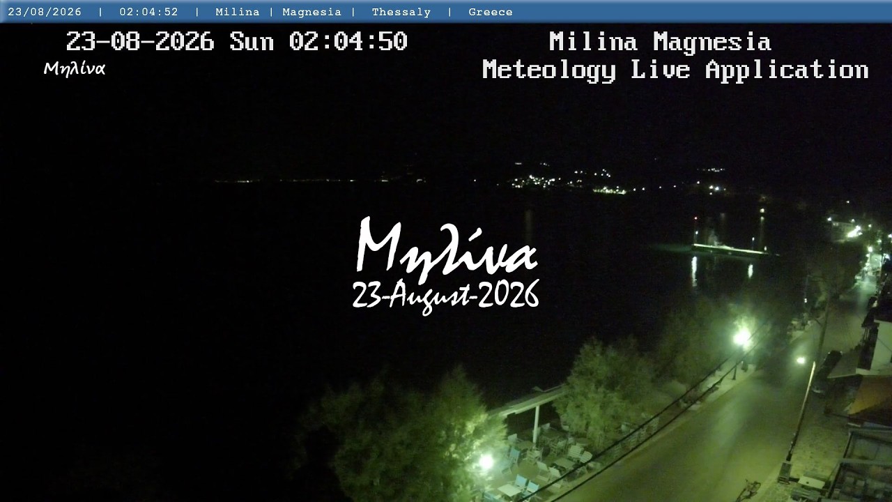 🌊 23-August-2026, Μηλίνα Πηλίου Live, Timelapses.gr 🇬🇷