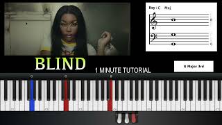 SZA "BLIND" 1 Minute Piano Tutorial