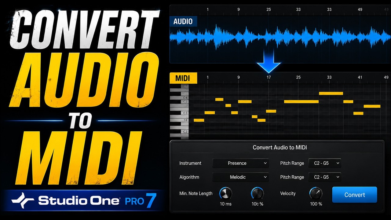 How to Convert Audio to MIDI | Studio One Pro 7 - YouTube