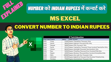 Convert numbers into Indian Rupees in excel | Complete solution