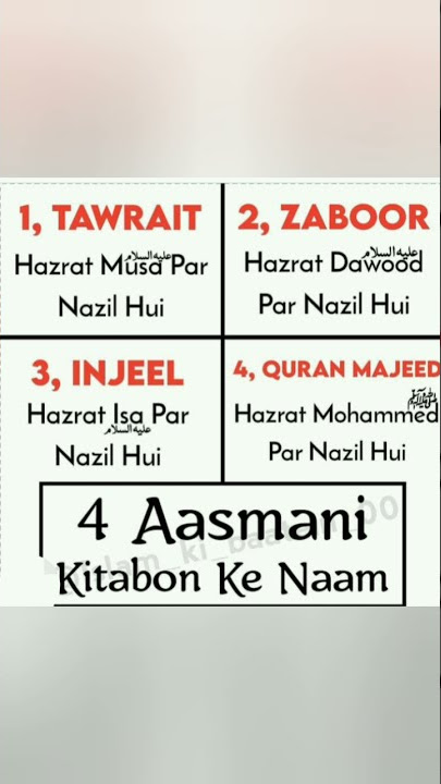 4 Aasmani kitabon ke Naam #lslamicContent #lslamic