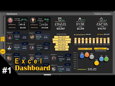 How to Create Interactive EXCEL DASHBOARD for Employees Attendance