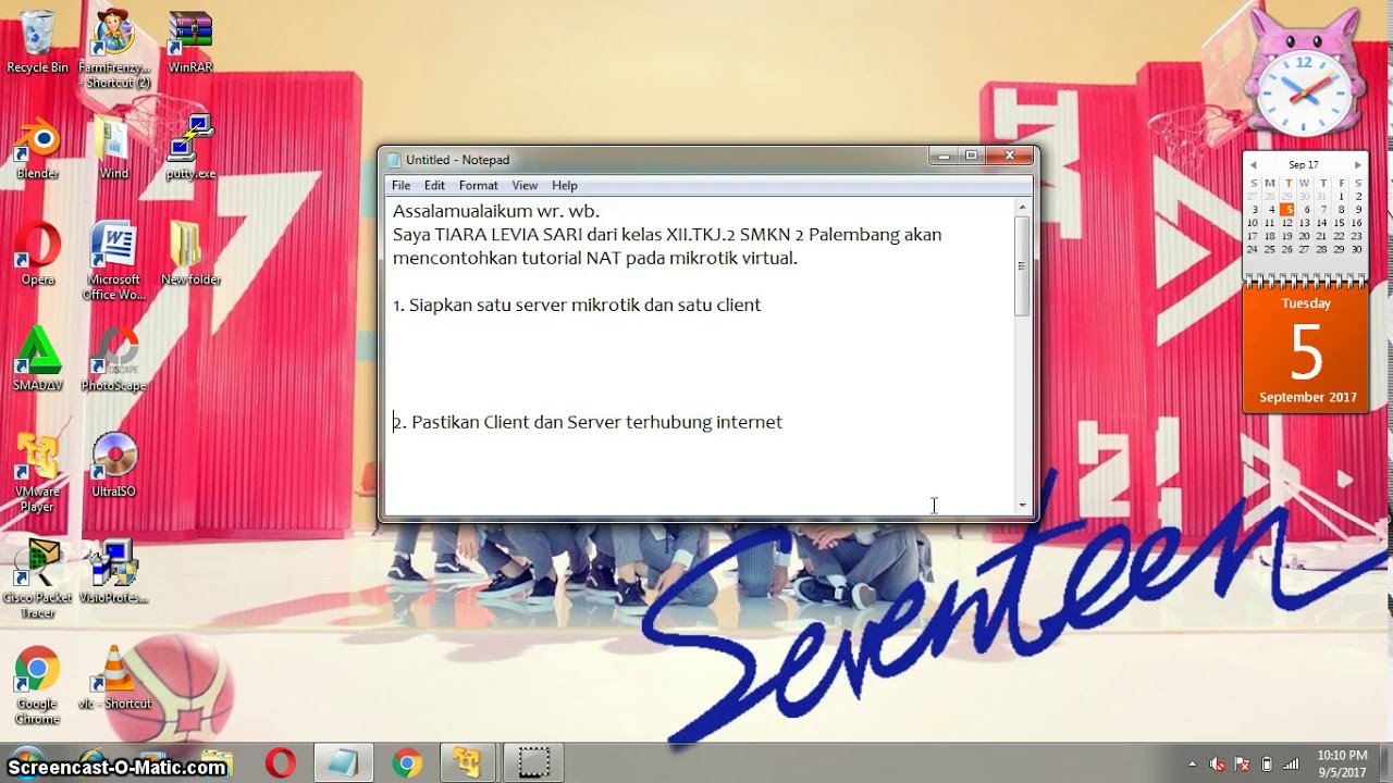Tutorial mikrotik setting NAT virtual pada laptop. TKJ SMK N 2