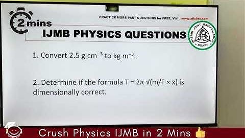 IJMB 2025 Physics Most Likely Question Solved in 2 Minutes