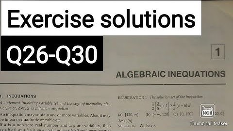 L6 | Ch1 | Algebraic inequations | Q26-Q30 | exercise solution | R.D. SHARMA jee Ark Mathematics